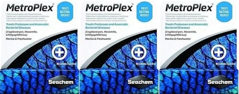 Seachem Metroplex METRONlDAZOLE Focus Kanaplex Paraguard Neoplex Sulfaplex Polyguard Garlic Guard Saltwater Freshwater Aquarium lnfection ANTlBlOTlC (3 Pack Metroplex 5g Each)