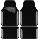 CAR PASS Rainbow Waterproof Universal Fit Faux Leather Car Carpet- Anti-Slip Nibbed Backing Floor Mats for SUV, Vans, Sedans, Trucks, Automotive Set of 4 (Gray)