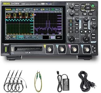 RIGOL Digital Oscilloscope DHO914 125 MHz 4-Ch + 16 Digital 1.25 GSa/s 12-bit 50 Mpts UltraAcquire 1,000,000 wfms/s 7" Touch LAN/USB/HDMI Web Control SCPI for Power Ripple MCU Bus