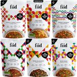 ​​Fiid 100% Natural Vegan Microwave Ready Meals Flavour Multipack - 6x 275g Pouches - 6 Flavours (Vegetarian Food Pouch, High in Fibre & Protein & Low in Sugar)