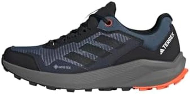 adidas Men's Terrex Rider Gore-TEX Trail Running Shoes, Steel/Core Black/Impact Orange, 11.5 UK