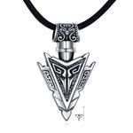 VONALA Arrowhead Urn Necklace for Men Sterling Silver Viking Arrow Urn Pendnat Necklace for Ashes Black Arrowhead Memorial Keepsake Lockets Cremation Jewelry for Ashes for Men Boy