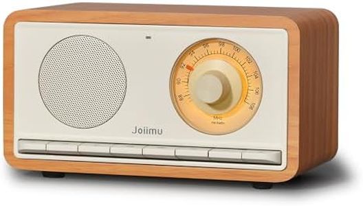 JOIIMU Vintage FM Radio Bluetooth Speaker, 2600mAh Rechargeable Retro Radio with Built-in FM Antenna for Home Kitchen and Living Room with Rotary Knob