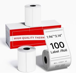 M110 Thermal Label - 1.96"X3.14" (50X80MM), Compatible with Label Maker Machine M100/ M110/ N20/ M220/ M421/241BT/243BT, Multi-Purpose Adhesive Thermal Labels, Black on White, 100 Labels, 3 Roll