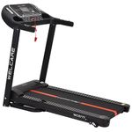 Welcare Wc3777 2Hp (4Hp Peak) Dc Foldable Motorized Treadmill With Lcd Display, Fitshow App, I Pad Holder - Black