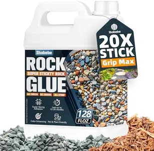 Rock Glue for Landscaping - 1 Gallon Mulch Glue with Grip Max for Strong Adhesion of Rocks, Gravel&Mulch, Long-Lasting Non-Toxic, Fast-Drying & Weather-Resistant Gravel Binder for Pebble, Pine Straw