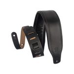 Levy's Leathers 3" Wide Leather Guitar Strap with Foam Padding and Garment Leather Backing; Black (M26PD-BLK)
