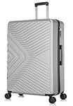 DK Luggage 29" Large Hard Shell Suitcase 4 Wheel Spinner Luggage ABS147 Silver