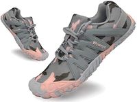 Weweya Barefoot Shoes for Women Minimalist Running Cross Training Shoe, Pink Camo, 10.5