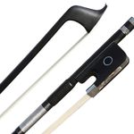 ARCRAW Carbon Fiber Cello Bow 4/4 Full Size Ebony Frog Natural Horsehair for Teacher Student Professional Carbon Bow