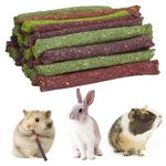 Petawi Rabbit Chew Sticks Toys 42PCS, Guinea Pig Chinchilla Toys Natural Timothy Hay Sticks, Bunny Chew Toys for Rabbit Hamster Chinchilla Guinea Pig Treats Chews for Teeth