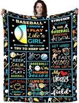 Baseball Blanket Sports Ball Popular Soft Flannel Throw Blankets Soccer Gifts Lightweight Bedding for Soccer Lover Girls Boys Kids Adults 50"X40"