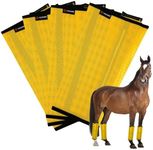 HUAME Horse Fly Boots, Breathable Mesh Protection Set of 4, Comfortable Pony Leggings, Breathable Mesh Design, Equines Supplies for Reduce Stomping, Hoof Damage & Leg Fatigue (Yellow, Medium)
