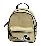 Disney Mickey Mouse Mini Backpack Beige Crossbody Side Travel Bag Coin Purse (Beige Backpack)