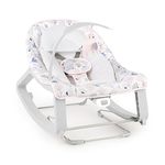 Ingenuity Keep Cozy 3-in-1 Grow with Me Vibrating Baby Bouncer Seat & Infant to Toddler Rocker, Vibrations & -Toy Bar, 0-30 Months Up to 40 lbs (Pink Burst)