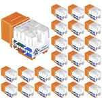 VCE Cat6 RJ45 Keystone Jack Insert Slim UL-Listed 25-Pack, Punch Down Adapter for Keystone Wall Plate and Patch Panel, Orange