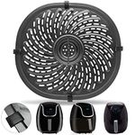 Air Fryer Grill Pan for Power XL Vortex 7QT Air Fryers, Oval Nonstick Air Fryer Replacement Parts Accessories Rack Tray Basket Crisper Grill Plate with Rubber Bumpers, Dishwasher Safe