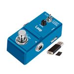 Rowin Loop Station Looper Effects Pedal with SD Card for 10 Minutes of Looping, Unlimited Overdubs,1/2 time, and Reverse