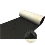 EVA Foam Boat Flooring Sheet Bevel Edge Marine Faux Teak Decking Carpet for Yacht Floor,94.5"x35.4" Non Skid and Simple Installation (Charcoal Grey -Black)