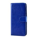 32nd Book Wallet PU Leather Flip Case Cover For Motorola Moto Z Play, Design With Card Slot and Magnetic Closure - Deep Blue