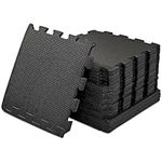 MATANA - 60 Interlocking Foam Floor Mats, 10mm Thick, Waterproof EVA Foam Floor Tiles for Home Gym, Hot Tub, Kids Playroom - 30 x 30cm (5.4m² / 57.9sq ft)