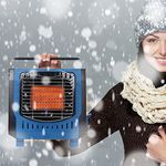 Gas Heater for Camping, Outdoor Indoor Gas Heater, 2Kw Portable Tent Heater Small Butane Gas Heater for Fishing Patio Garage Garden Heating, 4-fold Protection