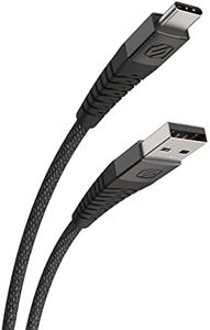 Scosche HDCAB10-SP Strikeline Heavy-Duty Premium USB to Type-C Charge & Sync Braided Cable 10-ft. Black/Space Gray