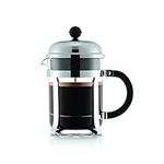 Bodum Chambord French Press Coffee Maker with BPA-Free Tritan Plastic Shatterproof Carafe, 17 Ounce, Chrome