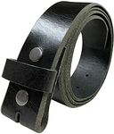 BS304 Genuine Full Grain Vintage Leather Belt Strap with Snaps on 1-1/2"(38mm) wide (Black, 34)