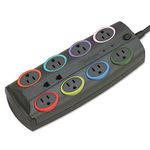 SmartSockets Premium Color-Coded Eight-Outlet Adapter Model Surge Protector