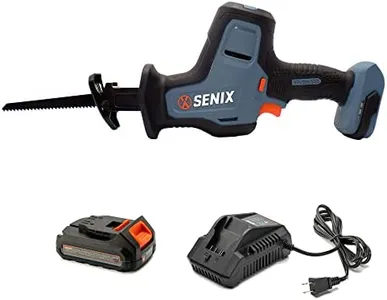 SENIX X2 20 Volt Max* 7/8-Inch Compact Reciprocating Saw Power Tool Set, Variable Speed, 3000 SPM Max, Tool-Less Blade Clamp, 3-Mode LED Light, 2.5 Ah Battery and Charger Included (PSRX2-M2)