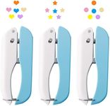 UCEC 3 Pack Paper Craft Hole Punch Shapes, 1/4 Inch Single Hole Puncher for Crafts, Small Handheld Circle Star Hole Punch Heart Hole Punch, 3 Heart Star Hole Puncher for Tags Clothing Ticket