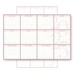 Rileys & Co. 2025 Wall Calendar 36"x24" - Large Dry Erase Calendar for Wall, Double-Sided Erasable Laminated Yearly Planner, Wall Calendar Dry Erase Large, Wall Planner (Pink)