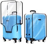 2 Pcs Transparent Suitcase Cover Protector, Portable Travel Luggage Cover Clear Waterproof Dust-Proof Wear Resistant Reusable PVC Trolley Case Cover for Business Trip and Daily Using(28In-Clear)