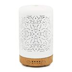 Earnest Living Essential Oil Diffuser for Home White Ceramic Aromatherapy Diffuser 100ml Timers Night Lights and Auto Off Function Essential Oils for Humidifier Electric Aroma Diffuser Office