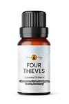 Four Thieves Essential Oil Blend 10ml | Cinnamon, Clove, Lemon, Rosemary & Eucalyptus Pure Oils | Aromatherapy, Christmas Oils for Diffuser, Burner, Candle Making Fragrance