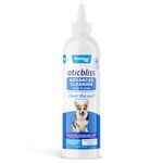 Vetnique Oticbliss Dog Ear Cleaner Flush for Odor, Dog Ear Cleaning Solution for Dirt and Wax with Soothing Aloe Dogs & Cats 8oz Flush (8oz Flush, Flush)