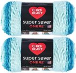 Red Heart Super Saver Jumbo Scuba Ombre Yarn - 2 Pack of 283g/10oz - Acrylic - 4 Medium (Worsted) - 482 Yards - Knitting/Crochet