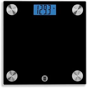 Conair Weight Watchers Scales by Bathroom Scale for Body Weight, Digital Scale, Glass Body Scale Measures Weight Up to 400 Lbs. in Black