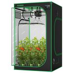 VIVOSUN S558 5x5 Grow Tent, 60"x60"x80" High Reflective Mylar with Observation Window and Floor Tray for Hydroponics Indoor Plant for VSF6450