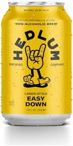 Hedlum Non-Alcoholic Beer | Delicious and Refreshing Near Beer (Easy Down | Lager, 12 Fl Oz (Pack of 6)