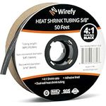 Wirefy 5/8" Heat Shrink Tubing - 4:1 Ratio - Adhesive Lined - Marine Grade Heat Shrink - 50 Feet Roll - Black