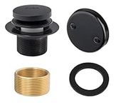 Artiwell Tip-Toe Tub Trim Set with Two-Hole Overflow Faceplate, Replacement Bath Drain Trim Kit with 2-Hole Overflow Faceplate and Universal Fine/Coarse Thread (MATT Black)