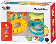 Halilit Baby Musical Rings. 4 Durable Real Musical Instruments. Rattles Gift Set for Babies. Smooth and Easy Grip. BPA Free. Sensory Fun. 3 Months +,Multicolour