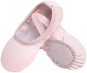 Stelle Canvas Ballet Shoes Toddler Girls Ballet Slippers No-Tie Boys Dance Shoes(Ballet Pink,9 Toddler)