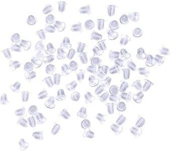 Silicone Earring Backs Earring Backings Soft Clear Ear Safety Back Pads Backstops Bullet Clutch Stopper Replacement with Handy Case for Fish Hook Earring Studs Hoops (200PCS/100Pairs) Clear - 1000PCS