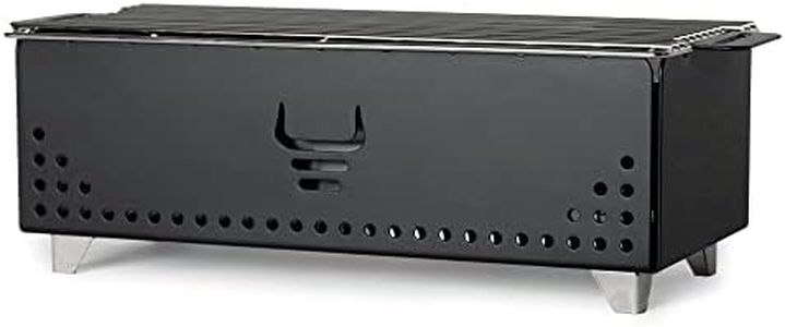 YAK GRILLS Hibachi Charcoal Grill - Easy to Use Outdoor Tabletop Safe Great for Travel, Camping, Patio, Balcony Made from Stainless Steel Operates Up 750ºF 5 Yr Warranty (Matte Black)