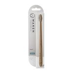 Waken, x1, White Soft Bristle Bamboo Toothbrush, Biodegradable Natural Bamboo Handle, Eco Toothbrush Soft, Eco-Friendly Dental Brushes, Bamboo Vegan Toothbrush