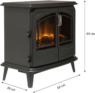 Dimplex Cassia Noir Electric Stove Heater – Freestanding Black