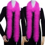 Holmgren Hot Pink Feather Boas - 2 Pcs 25g 2 Yards Feather Boa for DIY Craft Clothing, Party Dress Up and Festival Decor (Hot Pink)